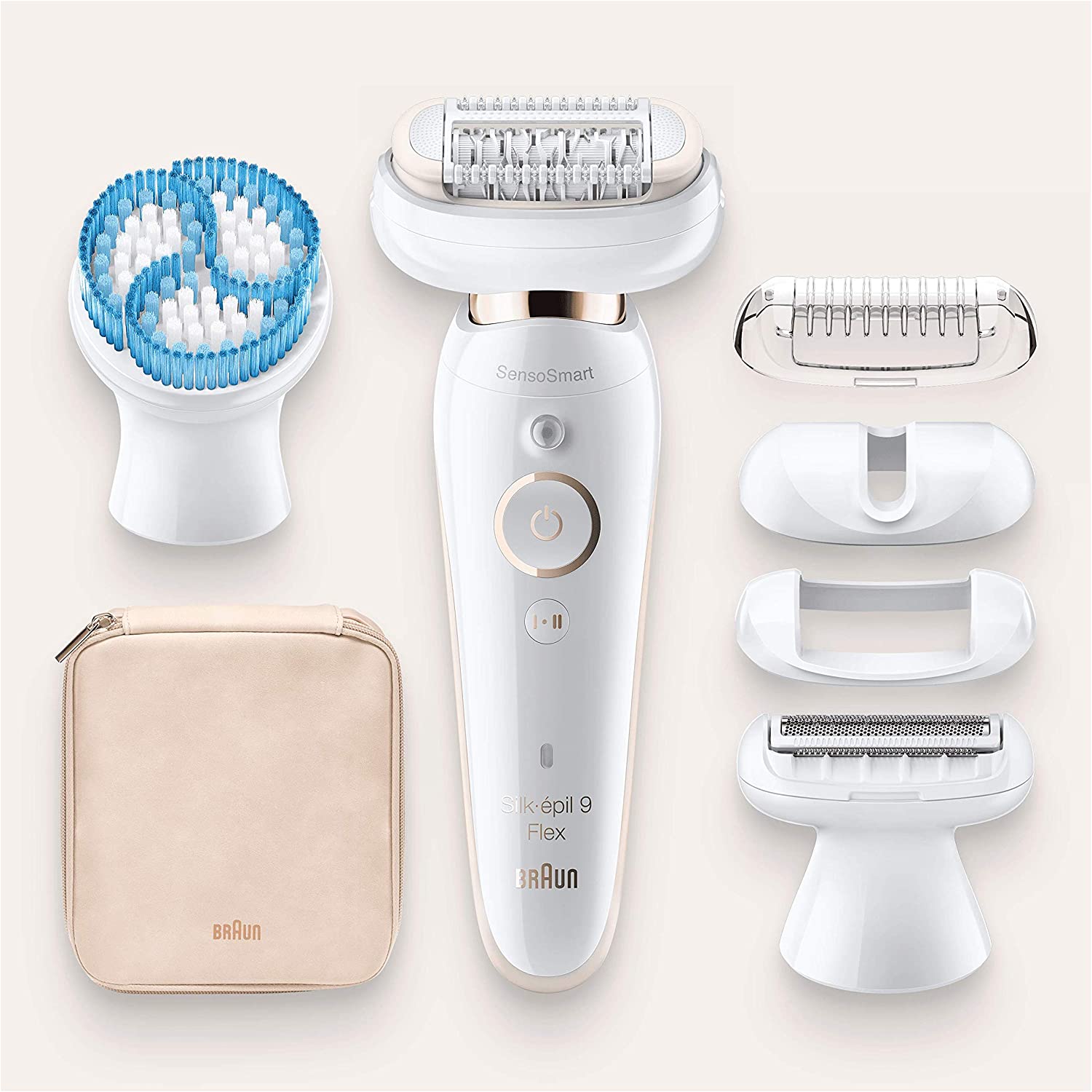 Braun Silk-épil 9 Flex 9010 Wet & Dry epilator with 6 extras incl. deep body exfoliation brush